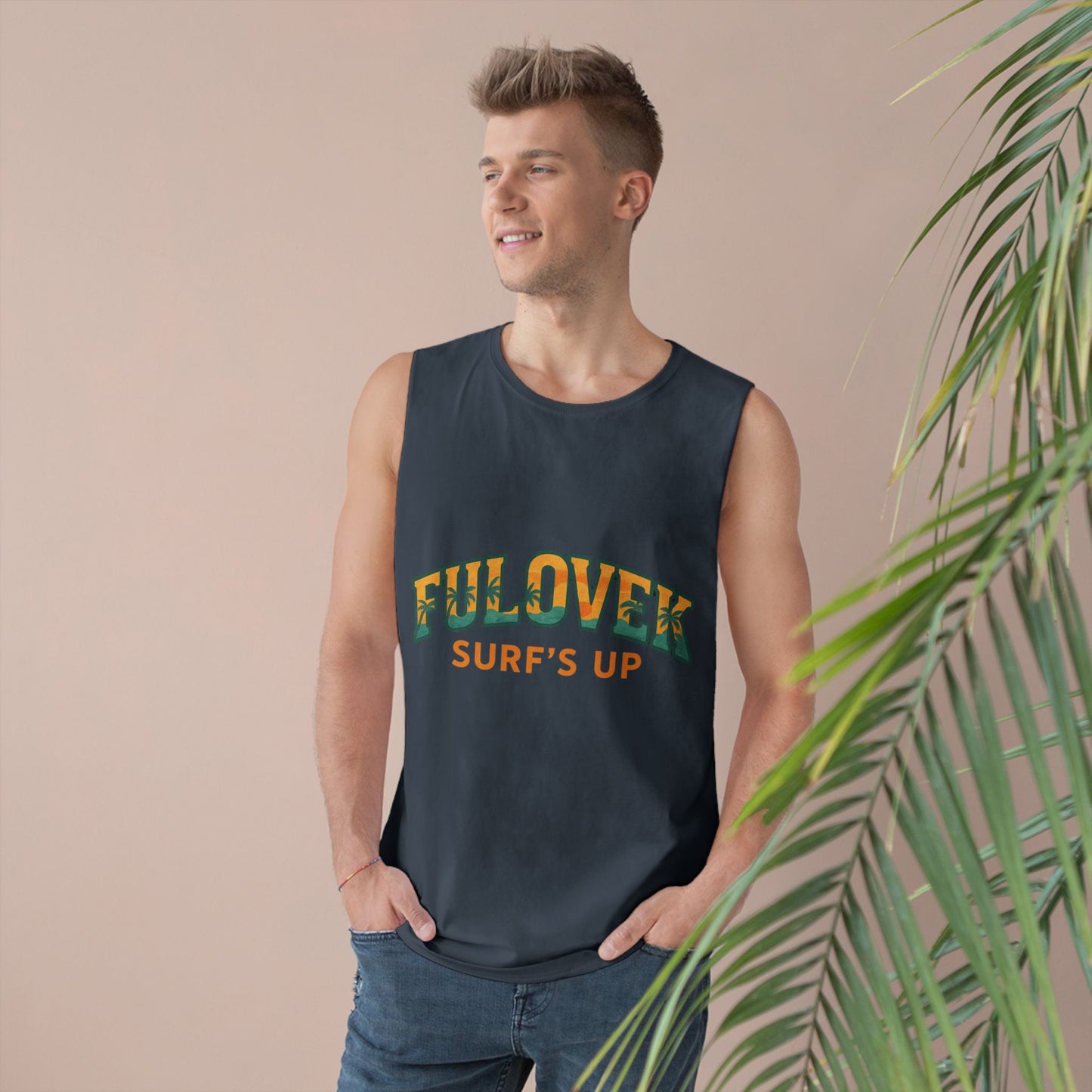 FULOVEK - Unisex Surf's Up Tank Top - Relaxed Casual Style for Beach Lovers