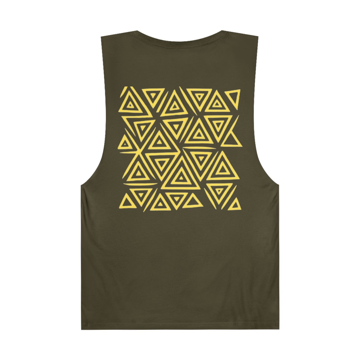 FULOVEK - Unisex Barnard Geometric Tribal YELLOW Tank Top | Casual Summer Wear, Beach Attire, Workout Shirt, Graphic Tee, Gift for Friends