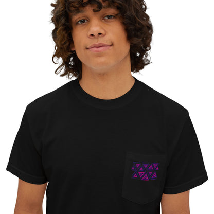 FULOVEK - Tribal Pocket T-Shirt - Casual Comfort for Everyday Wear, Unisex Tee, Summer Essential, Gift for Him/Her, Relaxed Style