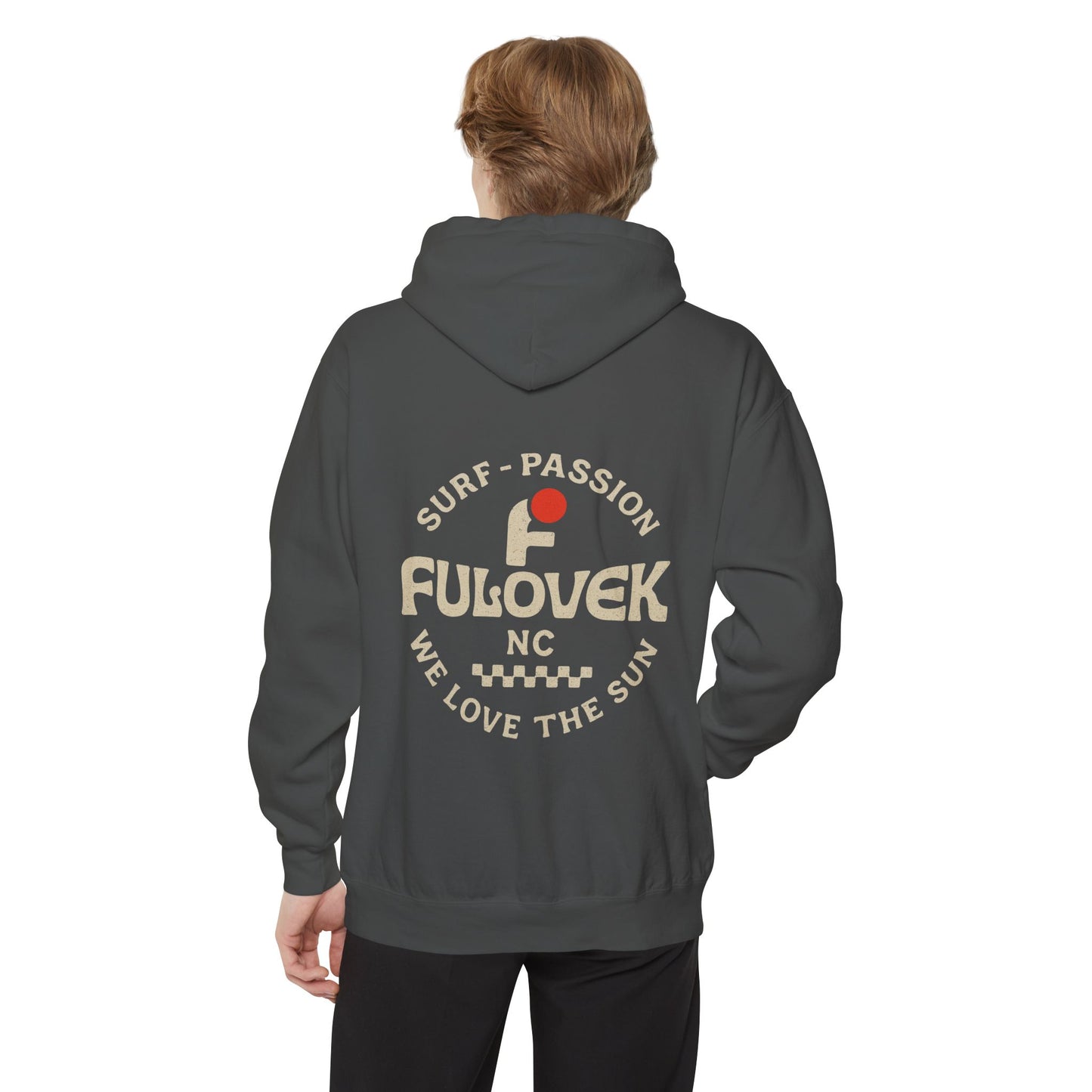 FULOVEK - Surf-Inspired Unisex Hoodie - We Love the Sun - Casual Style, Beach Vibes, Perfect for Gifts, Summer Wear, Adventure Ready