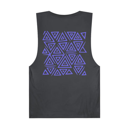 FULOVEK - Unisex Barnard Geometric Tribal PURPLE BLUE Tank Top | Casual Summer Wear, Beach Attire, Workout Shirt, Graphic Tee, Gift for Friends