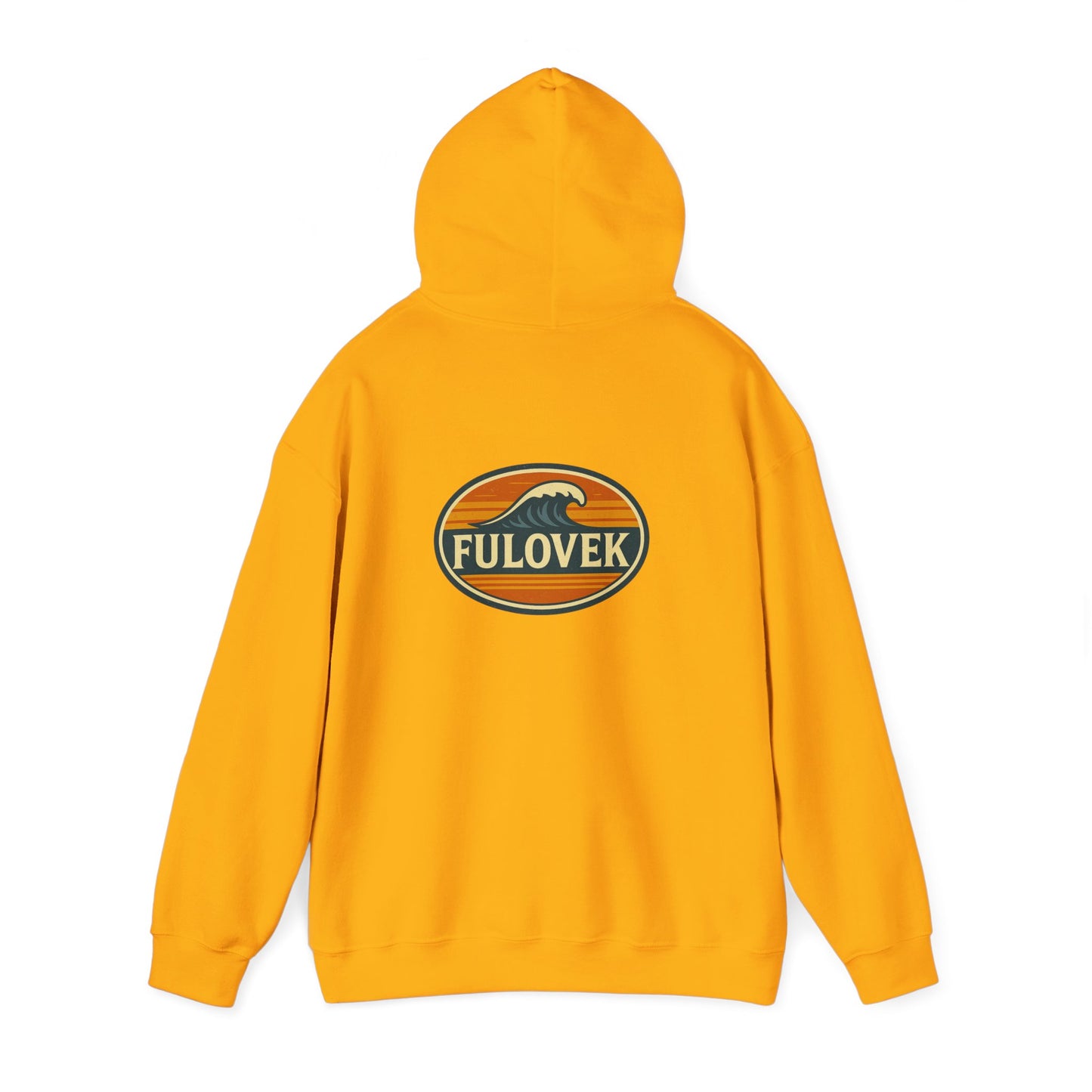 FULOVEK - Vintage Wave Logo Unisex Hoodie, Cozy Gift for Friends, Surf Culture Apparel, Casual Streetwear, Perfect for All Seasons