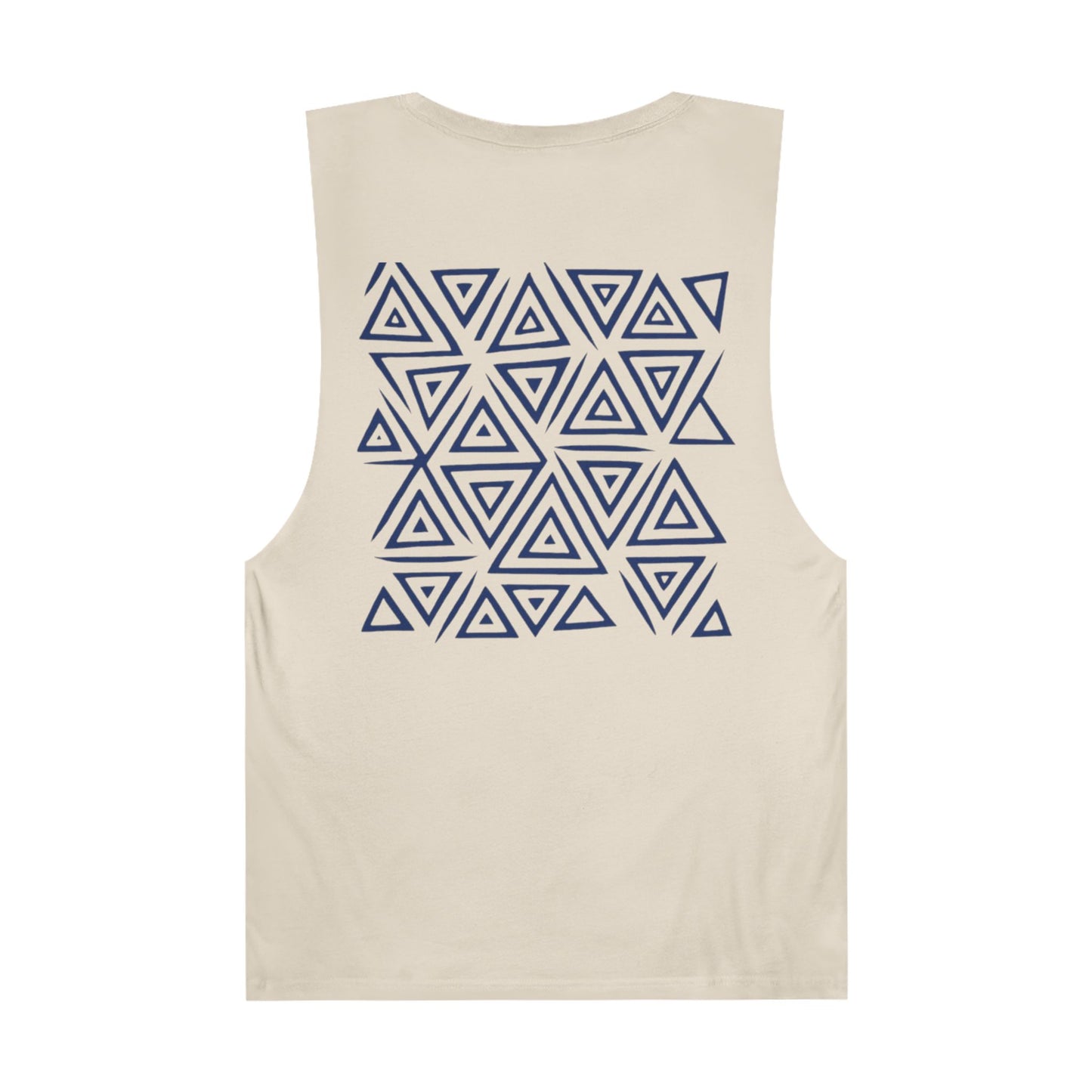FULOVEK - Unisex Barnard Geometric Tribal DARK BLUE Tank Top | Casual Summer Wear, Beach Attire, Workout Shirt, Graphic Tee, Gift for Friends