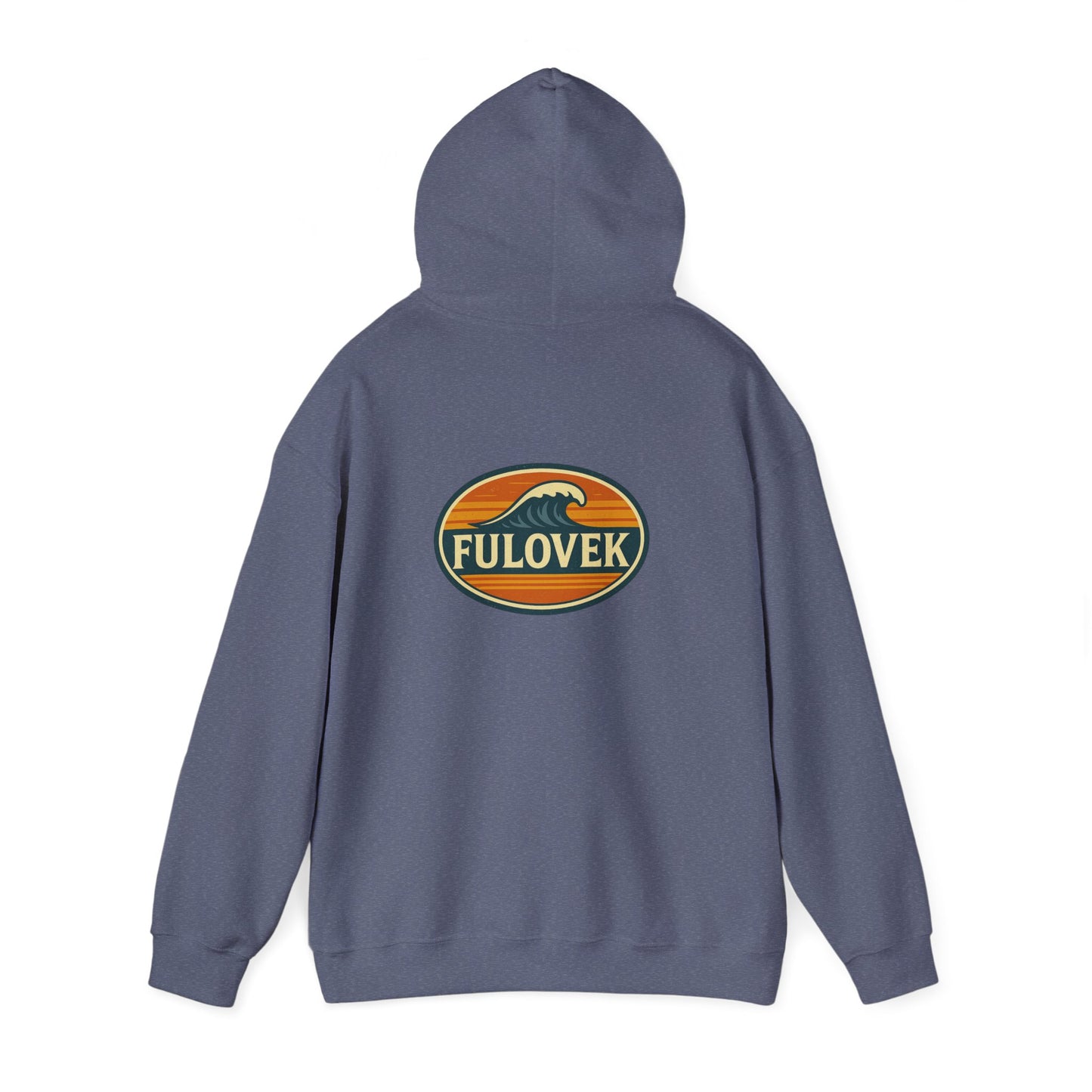 FULOVEK - Vintage Wave Logo Unisex Hoodie, Cozy Gift for Friends, Surf Culture Apparel, Casual Streetwear, Perfect for All Seasons