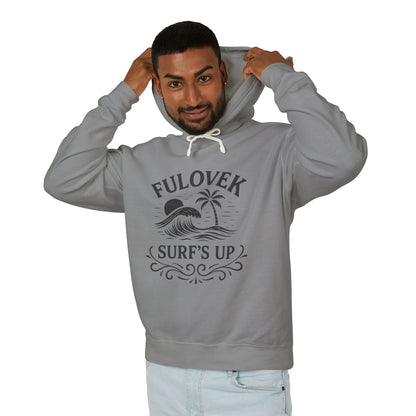 FULOVEK - Surf's Up Unisex Hooded Sweatshirt - Beach Vibes Apparel, Casual Wear, Gift for Surfers, Summer Fashion, Comfortable Lightweight Hoodie