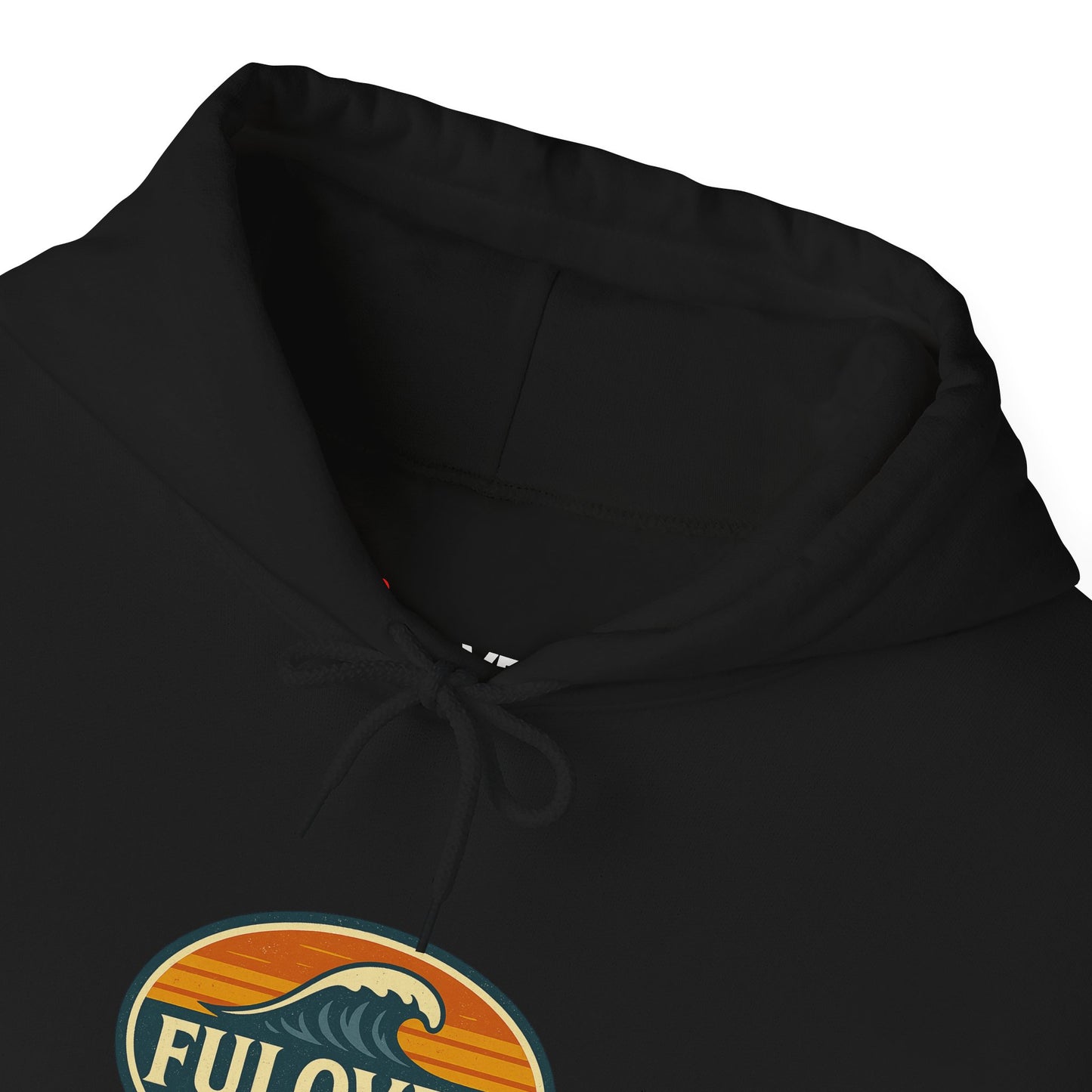 FULOVEK - Vintage Wave Logo Unisex Hoodie, Cozy Gift for Friends, Surf Culture Apparel, Casual Streetwear, Perfect for All Seasons