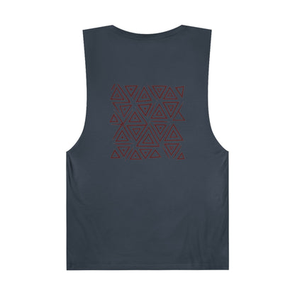 FULOVEK - Unisex Barnard Geometric Tribal BROWN Tank Top | Casual Summer Wear, Beach Attire, Workout Shirt, Graphic Tee, Gift for Friends