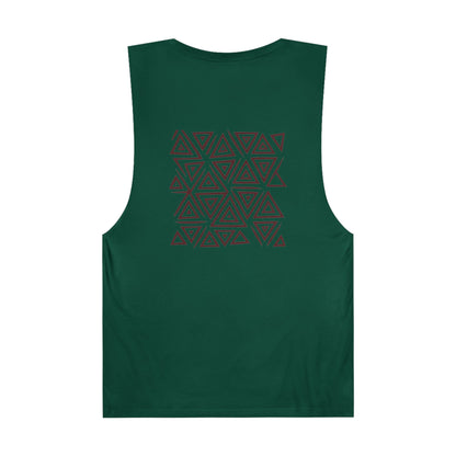 FULOVEK - Unisex Barnard Geometric Tribal BROWN Tank Top | Casual Summer Wear, Beach Attire, Workout Shirt, Graphic Tee, Gift for Friends