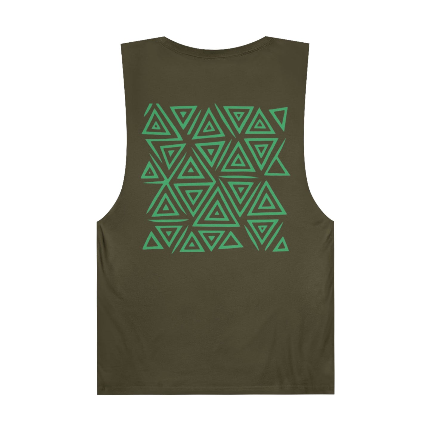 FULOVEK - Unisex Barnard Geometric Tribal GREEN Tank Top | Casual Summer Wear, Beach Attire, Workout Shirt, Graphic Tee, Gift for Friends