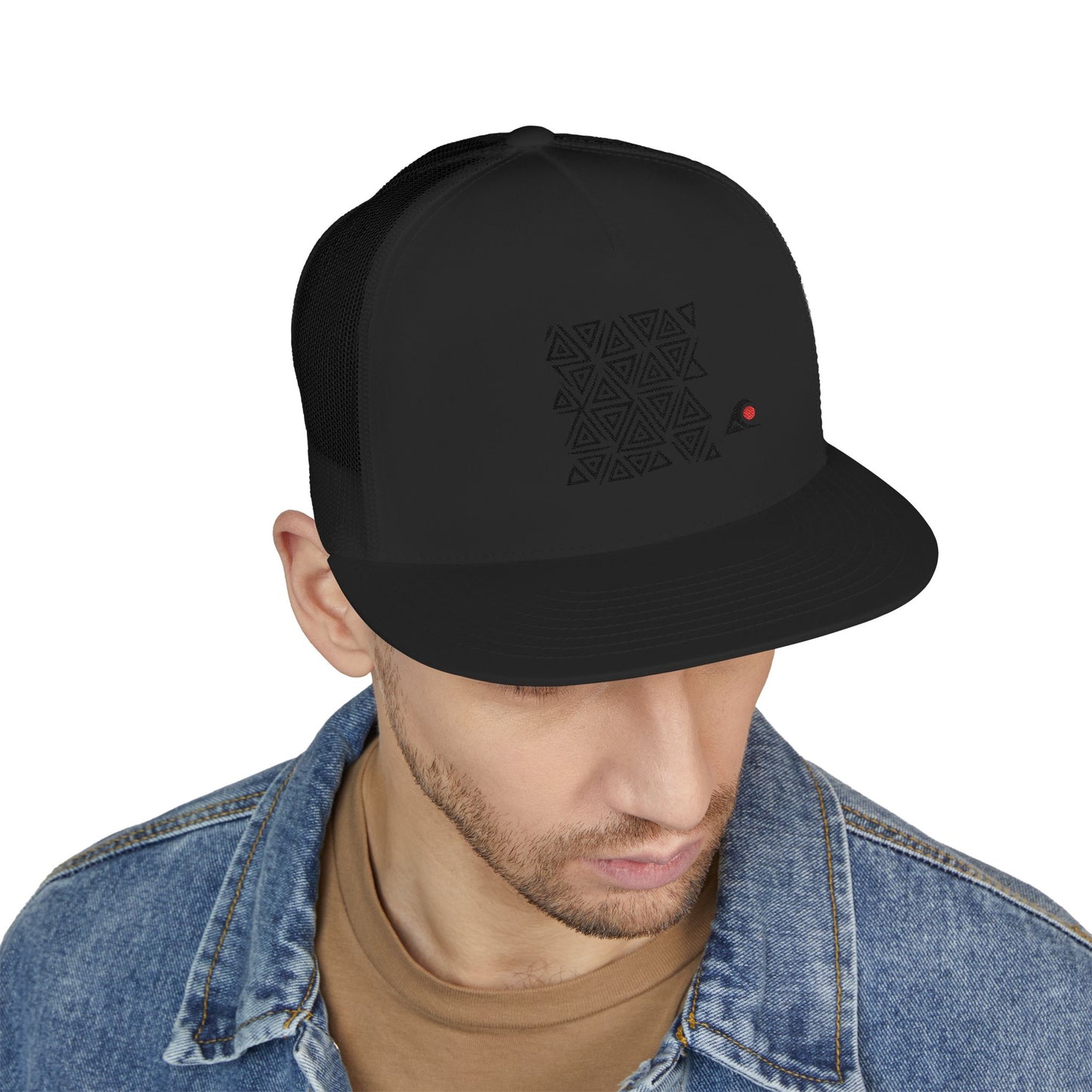 FULOVEK - Tribal Bohemian Embroidered 5 Panel Trucker Cap, Casual Streetwear Hat, Festival Accessory, Summer Fashion, Unique Gift Idea