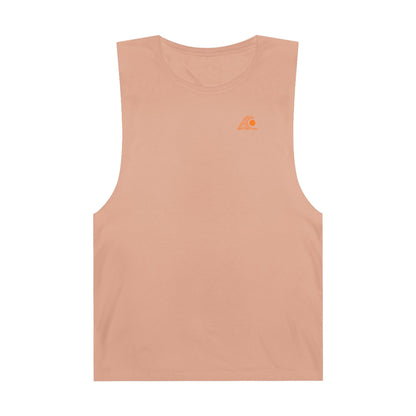 FULOVEK - Unisex Barnard Geometric Tribal ORANGE Tank Top | Casual Summer Wear, Beach Attire, Workout Shirt, Graphic Tee, Gift for Friends