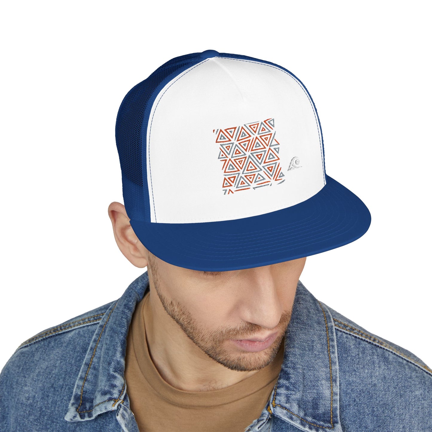 FULOVEK - Tribal Bohemian Embroidered 5 Panel Trucker Cap, Casual Streetwear Hat, Festival Accessory, Summer Fashion, Unique Gift Idea