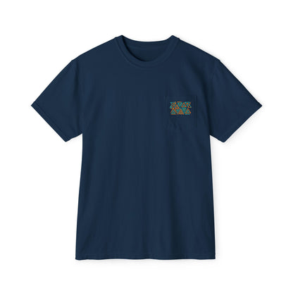 FULOVEK - Tribal Pocket T-Shirt - Casual Comfort for Everyday Wear, Unisex Tee, Summer Essential, Gift for Him/Her, Relaxed Style