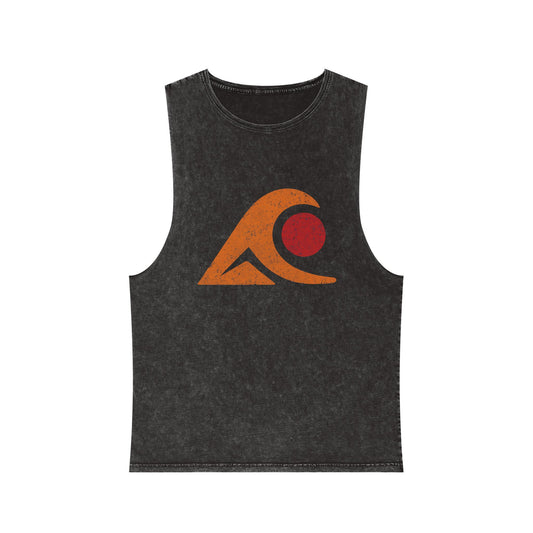 Unisex Stonewash Graphic Tank Top - Vibrant Retro Wave Design, Summer Beachwear, Casual Layering, Gift for Outdoor Lovers, Trendy [...]