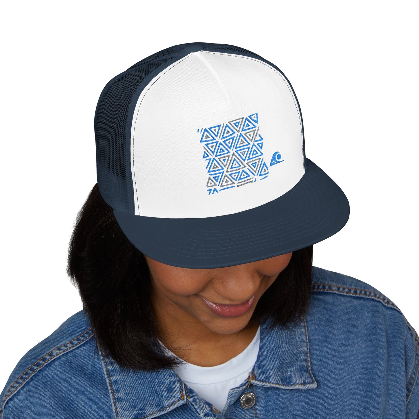 FULOVEK - Tribal Bohemian Embroidered 5 Panel Trucker Cap, Casual Streetwear Hat, Festival Accessory, Summer Fashion, Unique Gift Idea