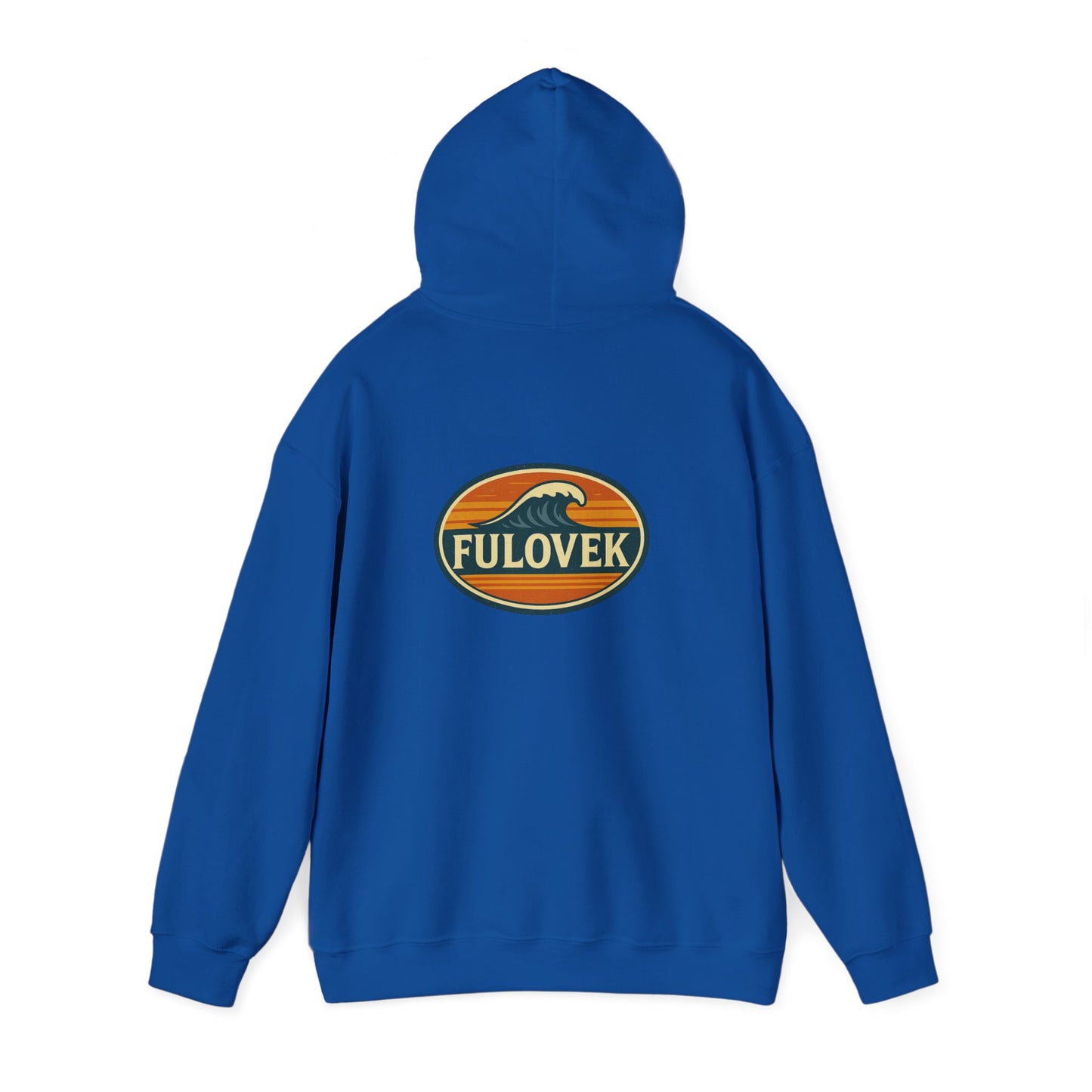 FULOVEK - Vintage Wave Logo Unisex Hoodie, Cozy Gift for Friends, Surf Culture Apparel, Casual Streetwear, Perfect for All Seasons