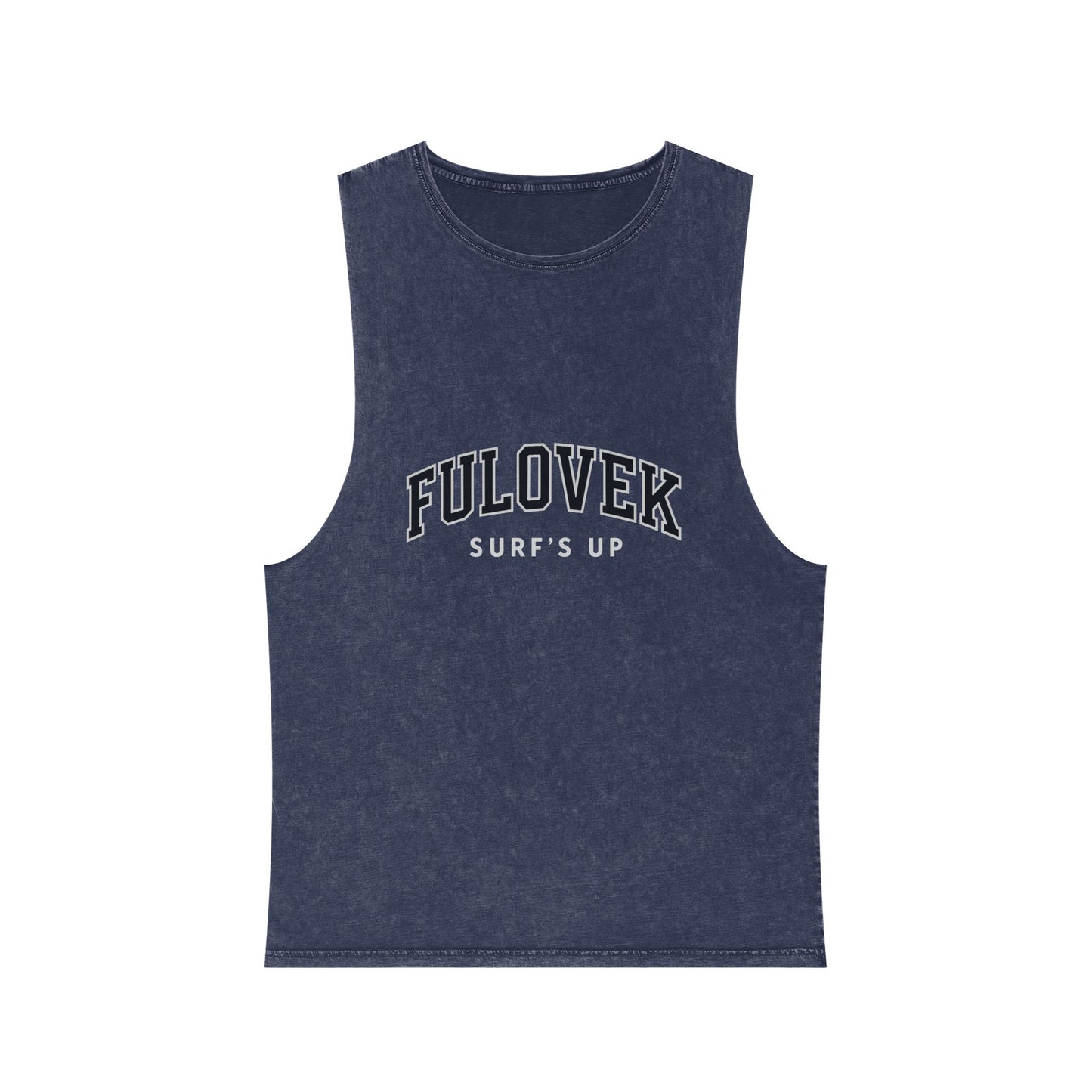 FULOVEK - Unisex Stonewash Tank Top - Surf's Up Design for Beach Lovers