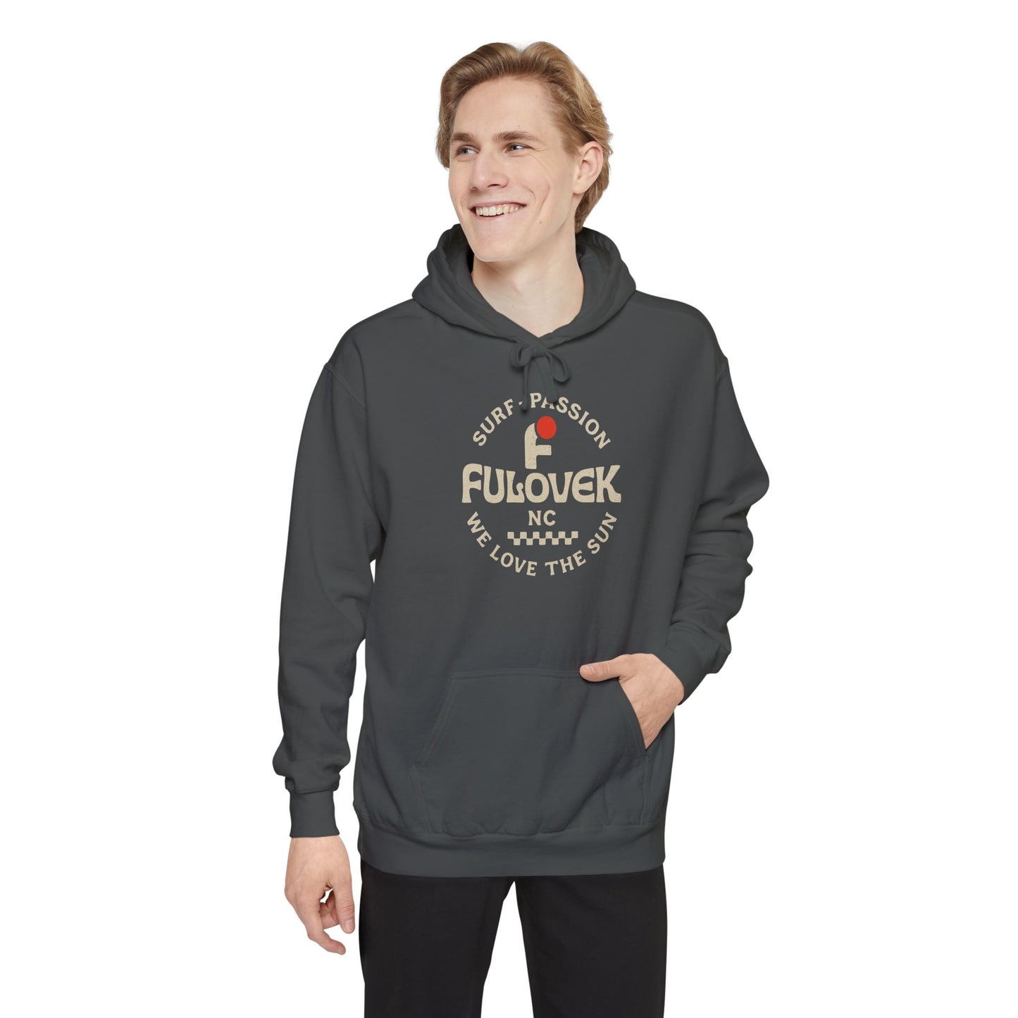 FULOVEK - Surf-Inspired Unisex Hoodie - We Love the Sun - Casual Style, Beach Vibes, Perfect for Gifts, Summer Wear, Adventure Ready
