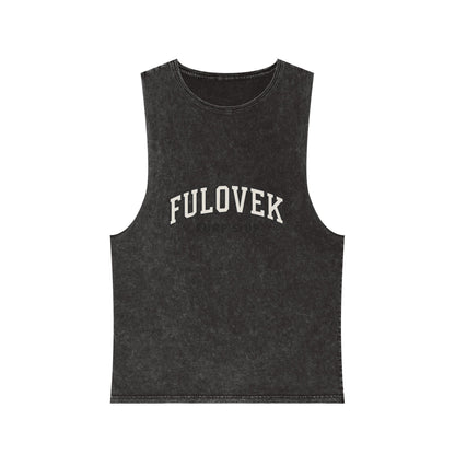 FULOVEK - Unisex Stonewash Tank Top - Surf's Up Design for Beach Lovers