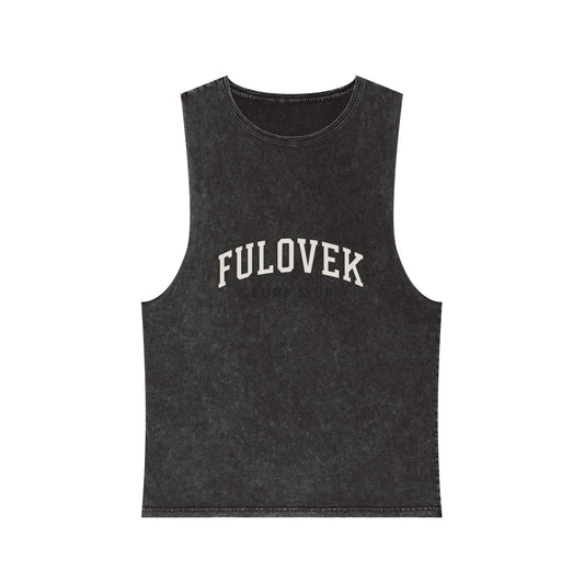 FULOVEK - Unisex Stonewash Tank Top - Surf's Up Design for Beach Lovers