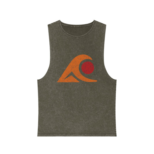 Unisex Stonewash Graphic Tank Top - Vibrant Retro Wave Design, Summer Beachwear, Casual Layering, Gift for Outdoor Lovers, Trendy [...]