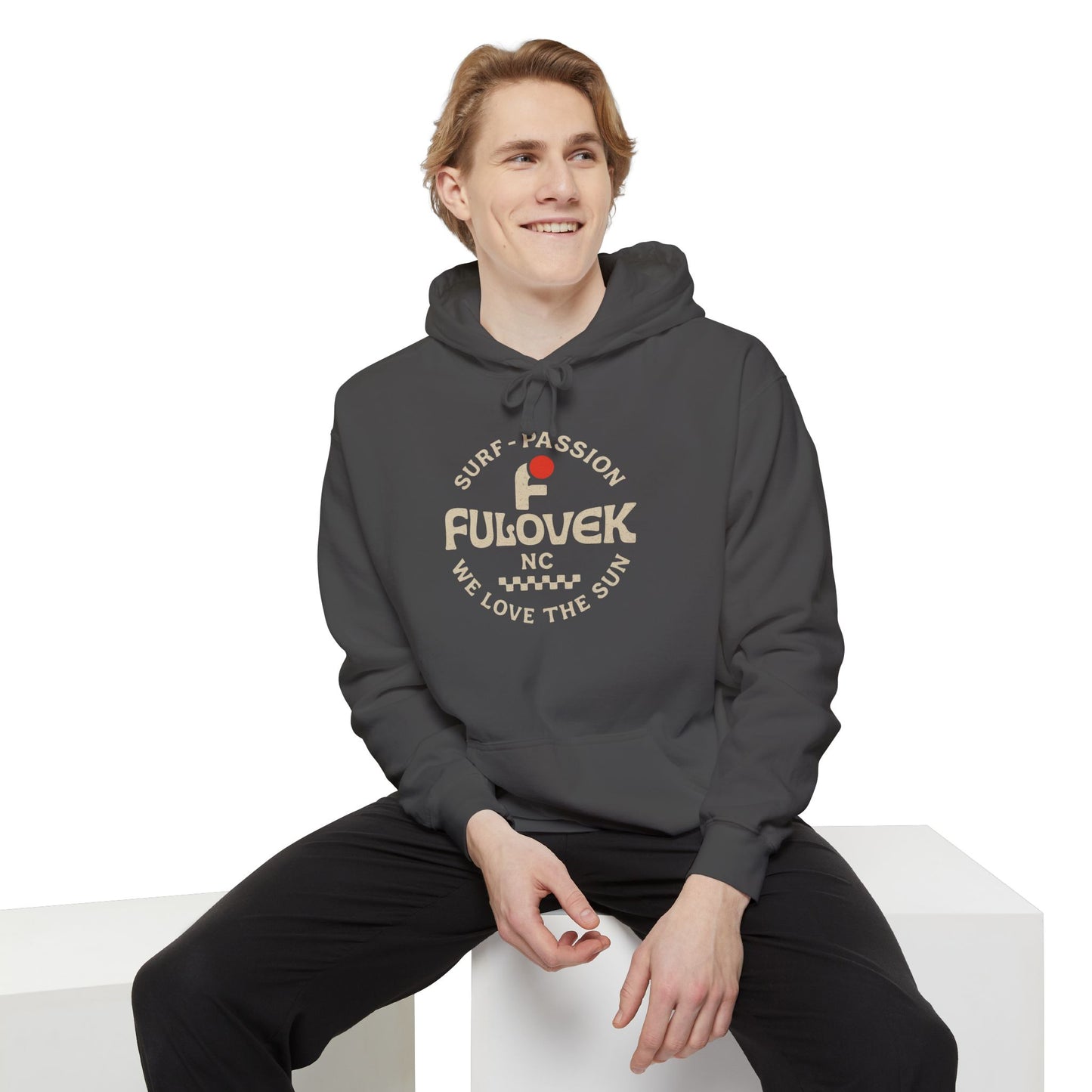 FULOVEK - Surf-Inspired Unisex Hoodie - We Love the Sun - Casual Style, Beach Vibes, Perfect for Gifts, Summer Wear, Adventure Ready