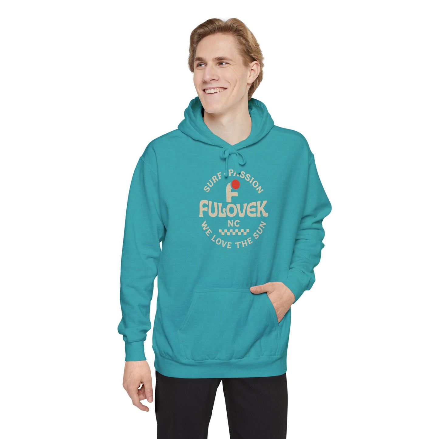 FULOVEK - Surf-Inspired Unisex Hoodie - We Love the Sun - Casual Style, Beach Vibes, Perfect for Gifts, Summer Wear, Adventure Ready