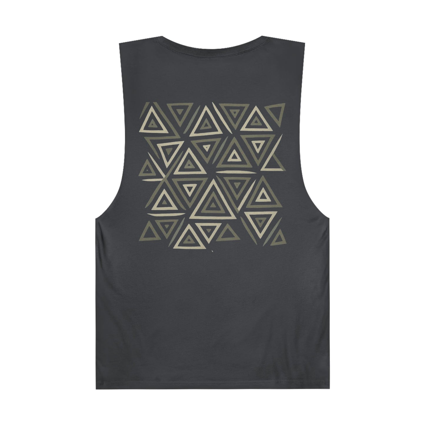 FULOVEK - Unisex Barnard Geometric Tribal GREY Tank Top | Casual Summer Wear, Beach Attire, Workout Shirt, Graphic Tee, Gift for Friends