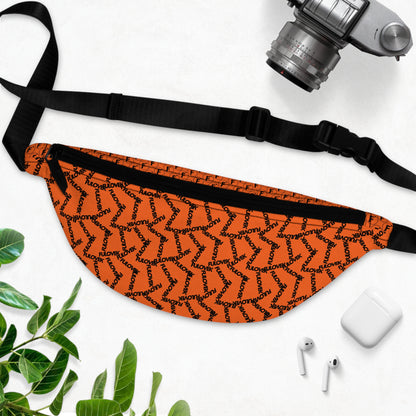 FULOVEK Stylish Orange Fanny Pack with Trendy Logo Design - Perfect for Festivals and Everyday Use