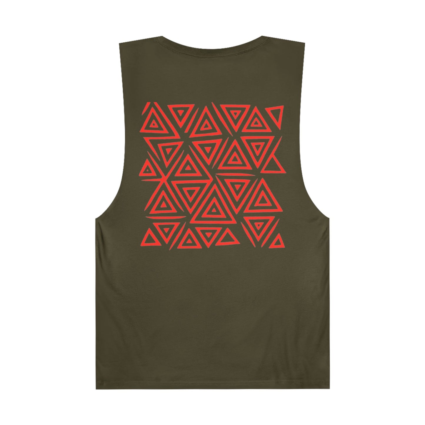 FULOVEK - Unisex Barnard Geometric Tribal RED Tank Top | Casual Summer Wear, Beach Attire, Workout Shirt, Graphic Tee, Gift for Friends