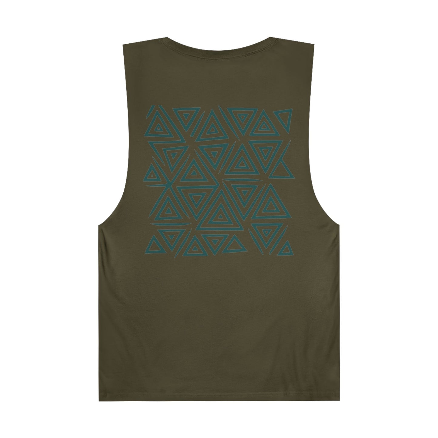 FULOVEK - Unisex Barnard Geometric Tribal DARK GREEN Tank Top | Casual Summer Wear, Beach Attire, Workout Shirt, Graphic Tee, Gift for Friends