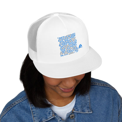 FULOVEK - Tribal Bohemian Embroidered 5 Panel Trucker Cap, Casual Streetwear Hat, Festival Accessory, Summer Fashion, Unique Gift Idea