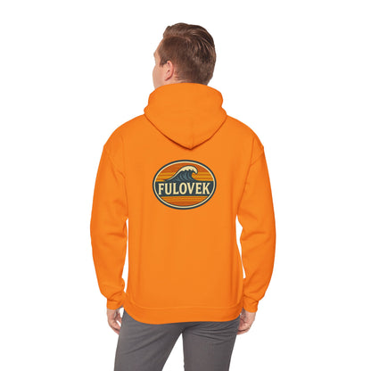 FULOVEK - Vintage Wave Logo Unisex Hoodie, Cozy Gift for Friends, Surf Culture Apparel, Casual Streetwear, Perfect for All Seasons