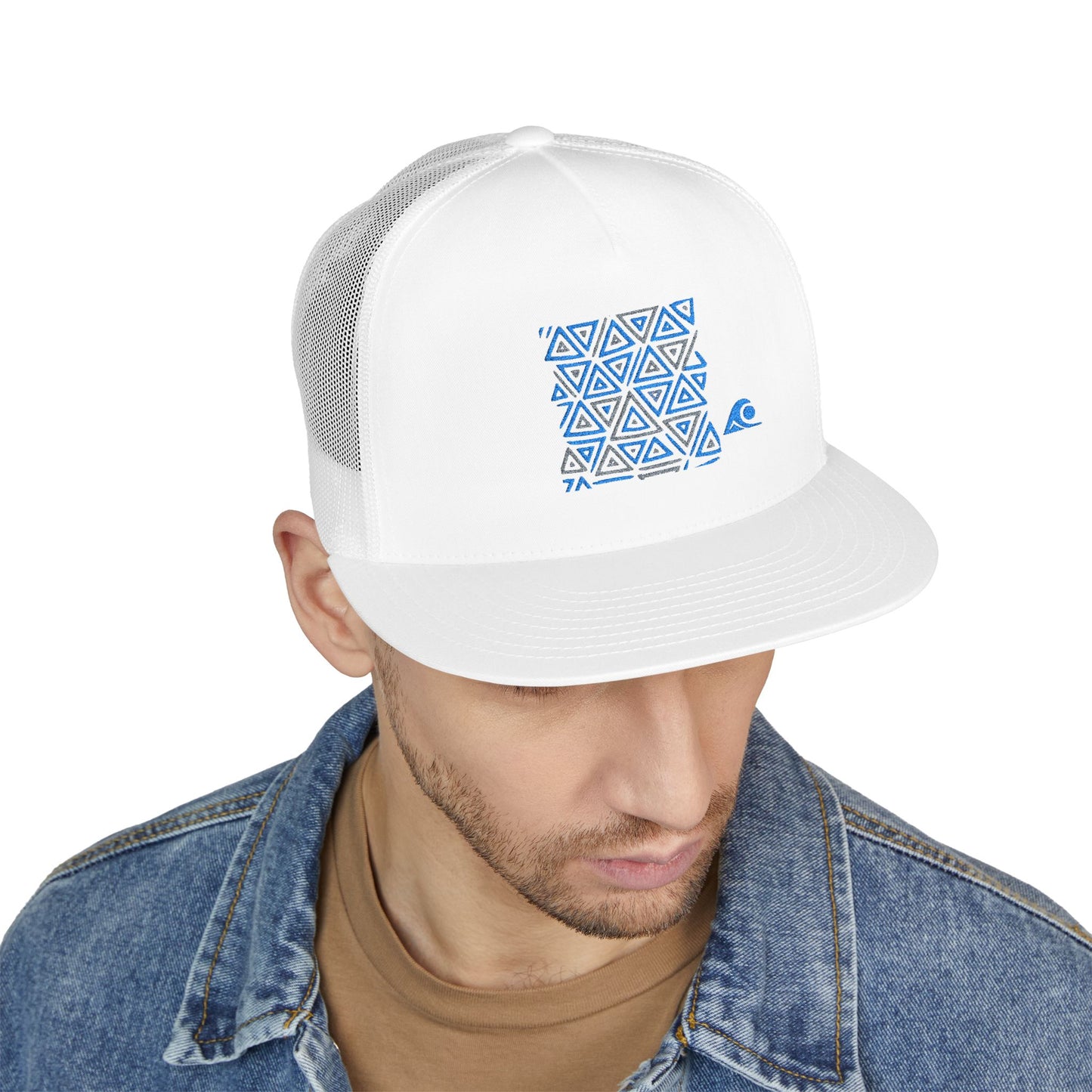 FULOVEK - Tribal Bohemian Embroidered 5 Panel Trucker Cap, Casual Streetwear Hat, Festival Accessory, Summer Fashion, Unique Gift Idea