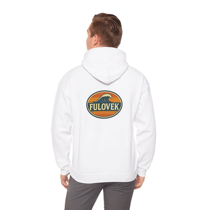 FULOVEK - Vintage Wave Logo Unisex Hoodie, Cozy Gift for Friends, Surf Culture Apparel, Casual Streetwear, Perfect for All Seasons