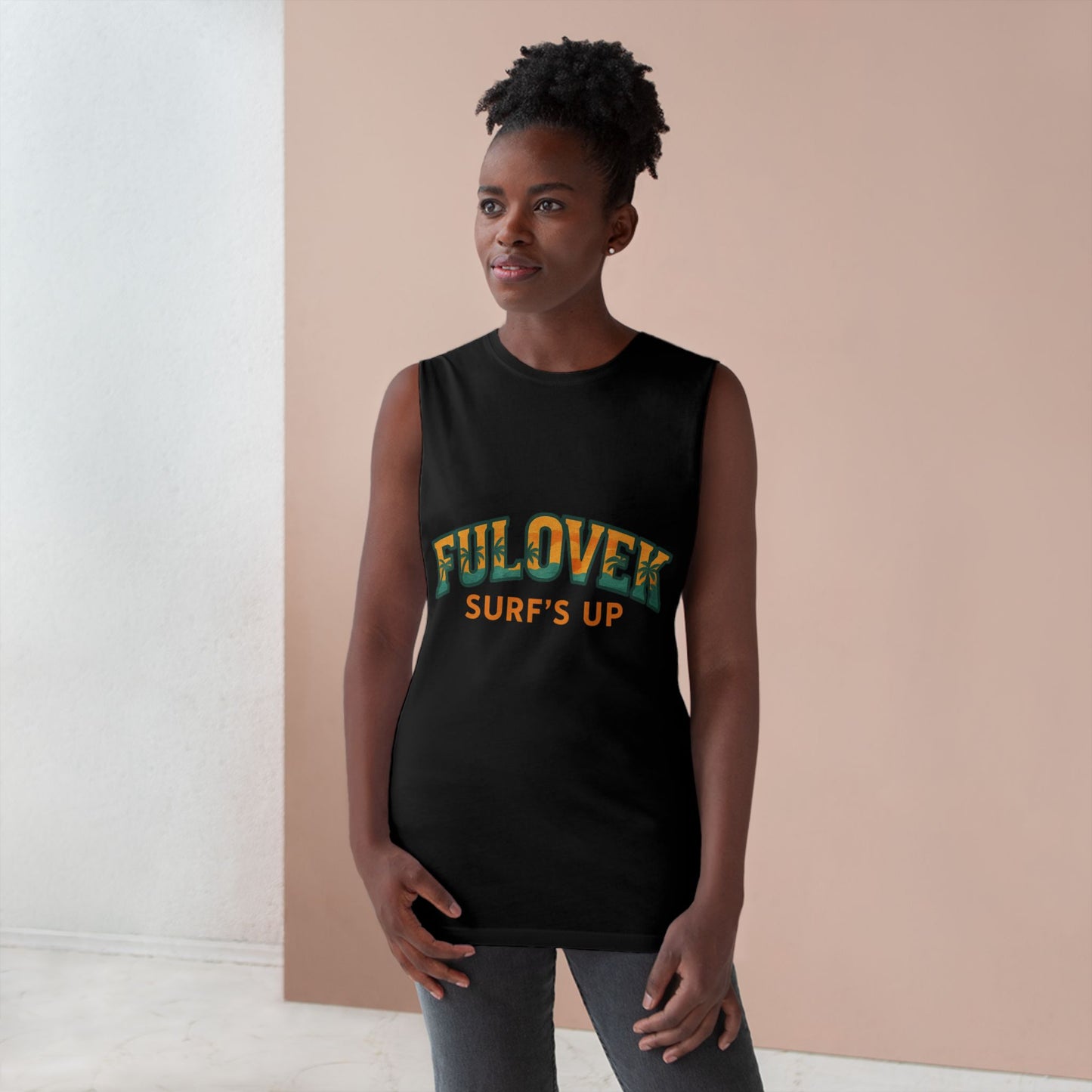 FULOVEK - Unisex Surf's Up Tank Top - Relaxed Casual Style for Beach Lovers