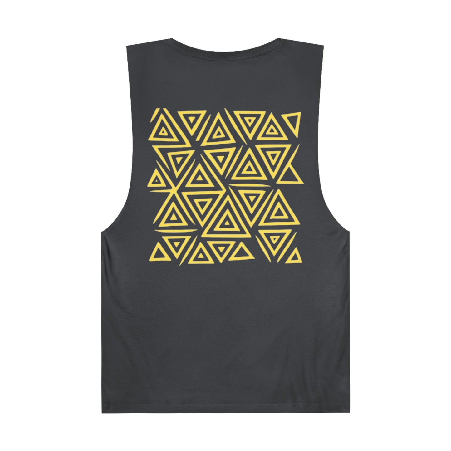 FULOVEK - Unisex Barnard Geometric Tribal YELLOW Tank Top | Casual Summer Wear, Beach Attire, Workout Shirt, Graphic Tee, Gift for Friends