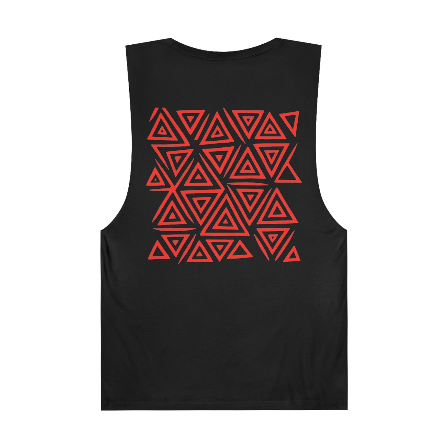FULOVEK - Unisex Barnard Geometric Tribal RED Tank Top | Casual Summer Wear, Beach Attire, Workout Shirt, Graphic Tee, Gift for Friends