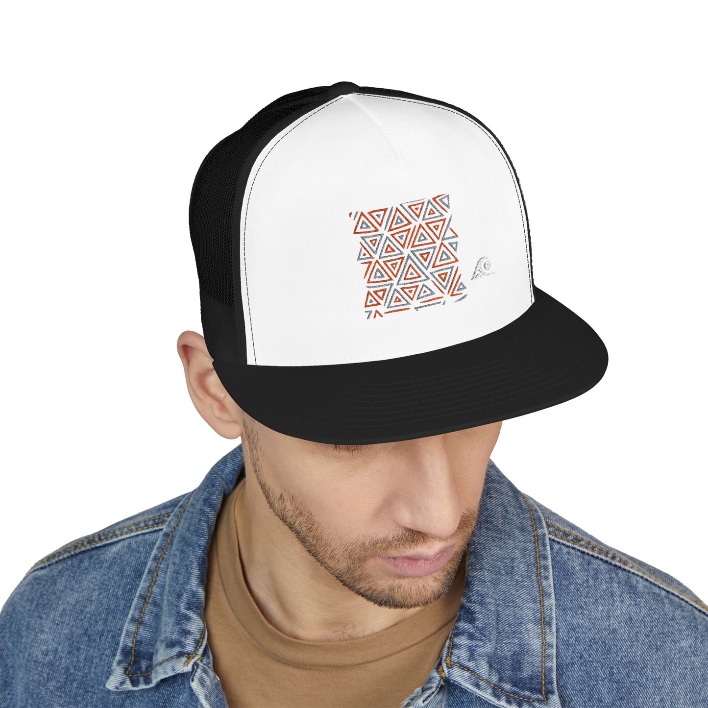 FULOVEK - Tribal Bohemian Embroidered 5 Panel Trucker Cap, Casual Streetwear Hat, Festival Accessory, Summer Fashion, Unique Gift Idea