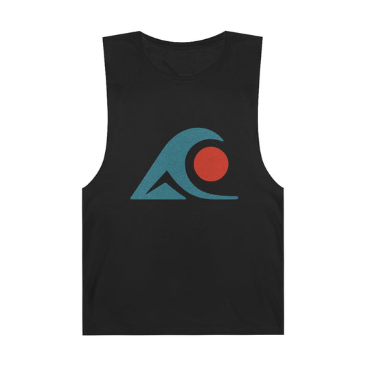FULOVEK - Unisex Tank Top with Retro Wave Design, Summer Fitness Shirt, Beach Workout Top, Casual Outfit Essential, Gift for Outdoor Lovers
