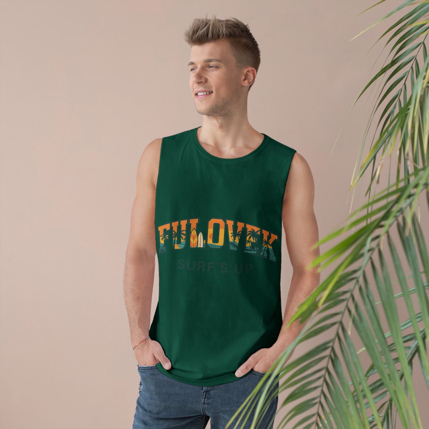 FULOVEK - Unisex Surf's Up Tank Top - Relaxed Casual Style for Beach Lovers