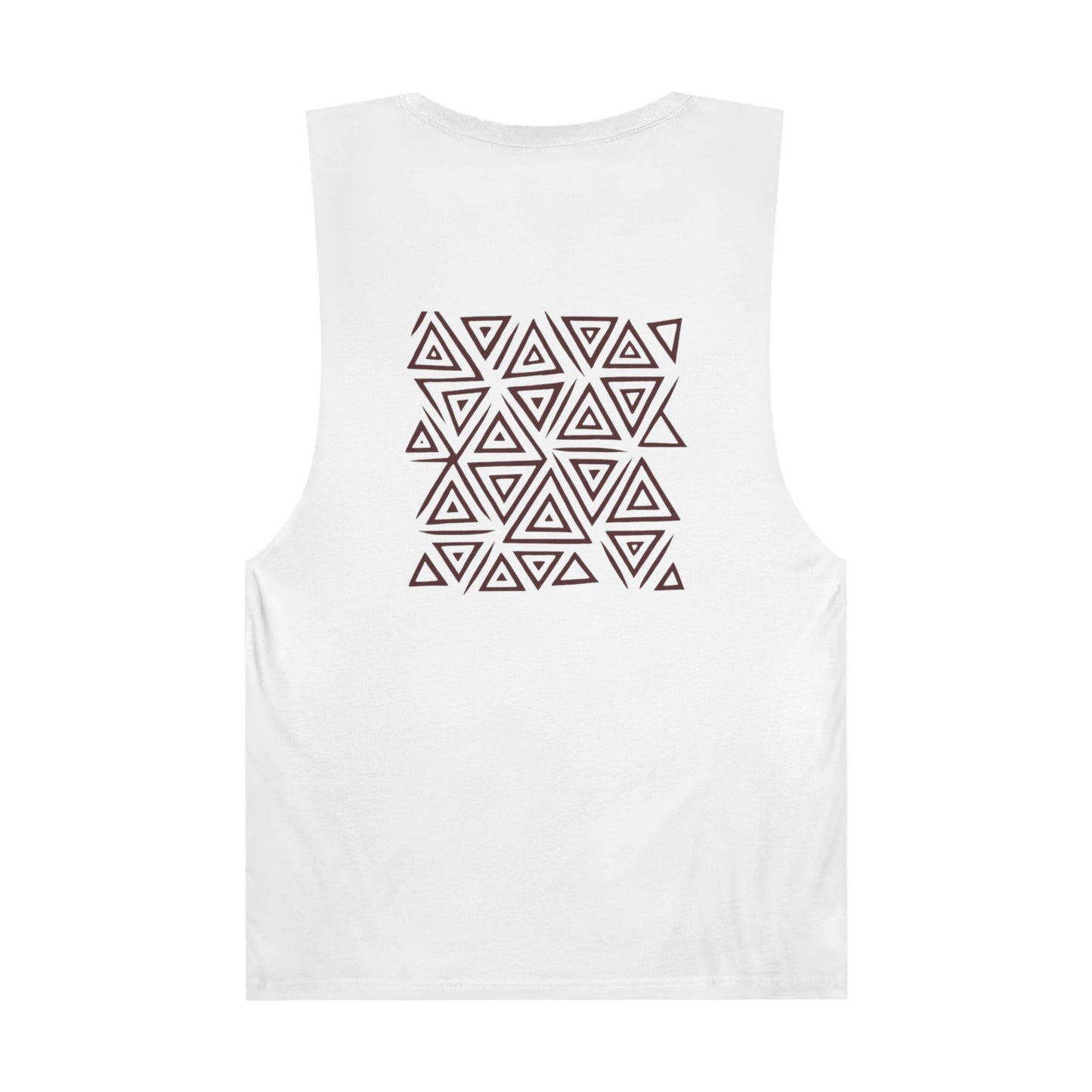 FULOVEK - Unisex Barnard Geometric Tribal BROWN Tank Top | Casual Summer Wear, Beach Attire, Workout Shirt, Graphic Tee, Gift for Friends