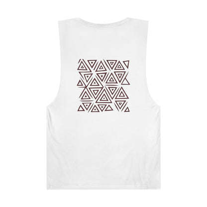 FULOVEK - Unisex Barnard Geometric Tribal BROWN Tank Top | Casual Summer Wear, Beach Attire, Workout Shirt, Graphic Tee, Gift for Friends