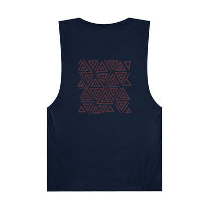 FULOVEK - Unisex Barnard Geometric Tribal BROWN Tank Top | Casual Summer Wear, Beach Attire, Workout Shirt, Graphic Tee, Gift for Friends