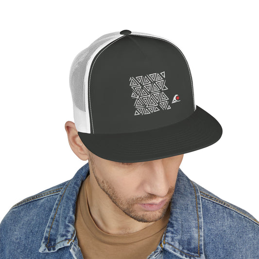 FULOVEK - Tribal Bohemian Embroidered 5 Panel Trucker Cap, Casual Streetwear Hat, Festival Accessory, Summer Fashion, Unique Gift Idea