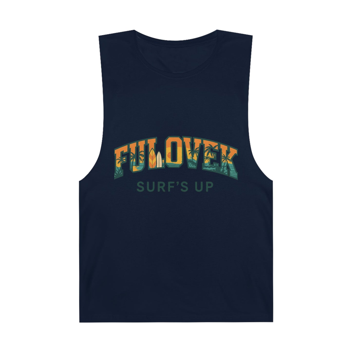 FULOVEK - Unisex Surf's Up Tank Top - Relaxed Casual Style for Beach Lovers