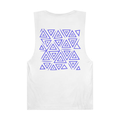 FULOVEK - Unisex Barnard Geometric Tribal PURPLE BLUE Tank Top | Casual Summer Wear, Beach Attire, Workout Shirt, Graphic Tee, Gift for Friends