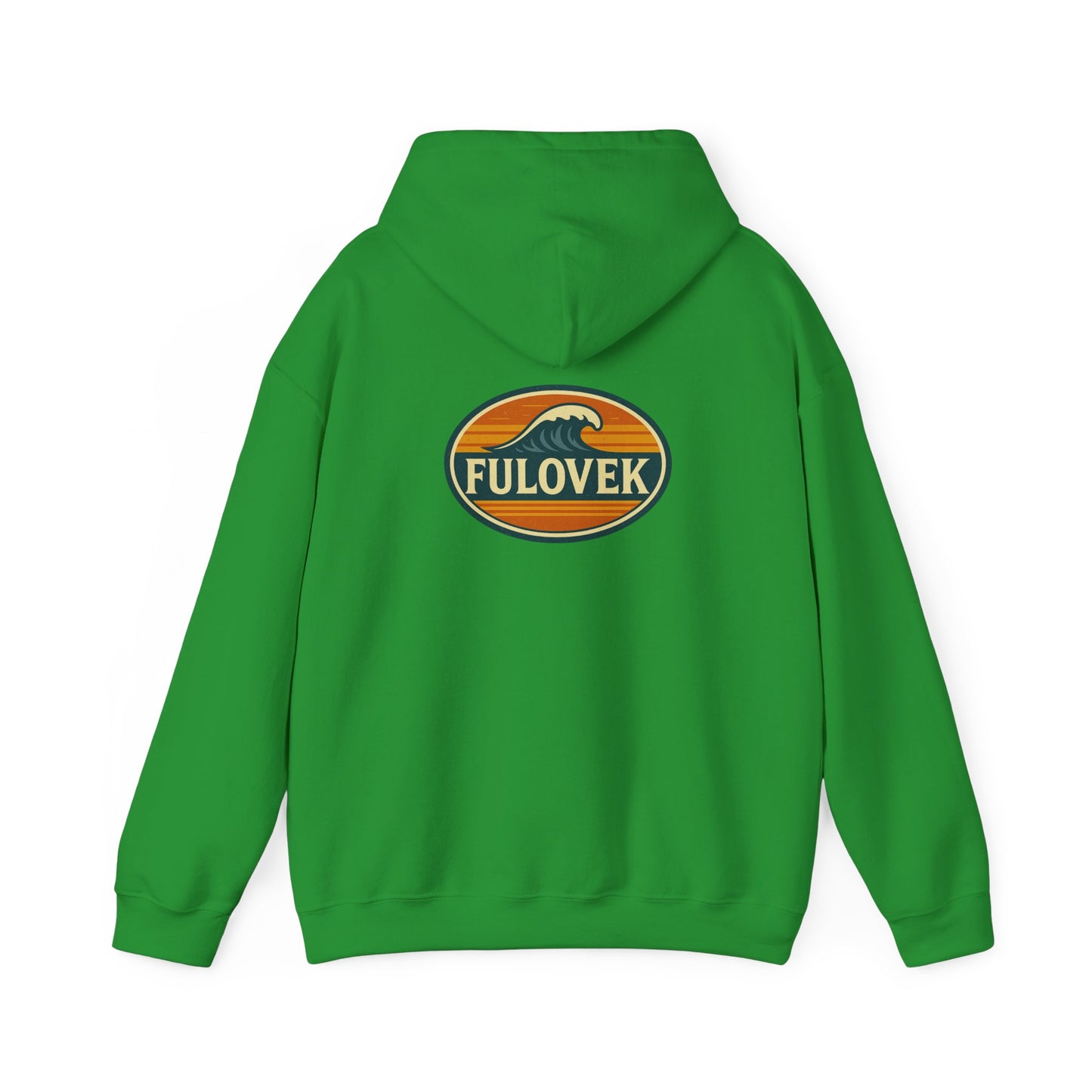 FULOVEK - Vintage Wave Logo Unisex Hoodie, Cozy Gift for Friends, Surf Culture Apparel, Casual Streetwear, Perfect for All Seasons