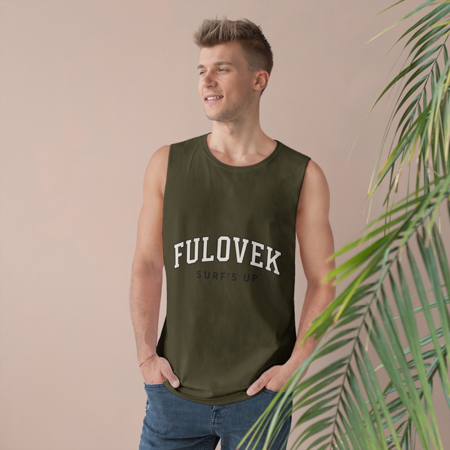 FULOVEK - Unisex Surf's Up Tank Top - Relaxed Casual Style for Beach Lovers