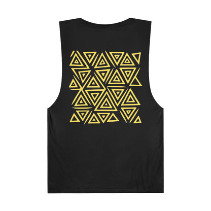 FULOVEK - Unisex Barnard Geometric Tribal YELLOW Tank Top | Casual Summer Wear, Beach Attire, Workout Shirt, Graphic Tee, Gift for Friends
